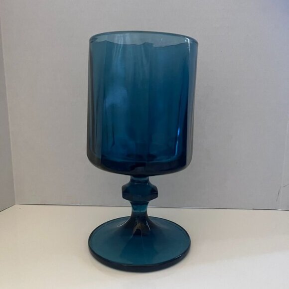 Vintage Colony Nouveau Riviera Blue Glass Water Goblets Set Of 6 MCM 8 oz - Picture 3 of 5